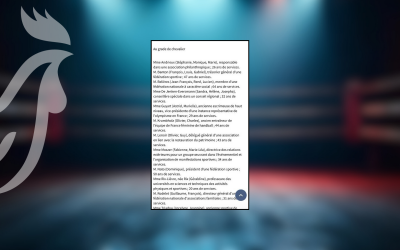 Légion d’Honneur grade Chevalier pour M . Nato